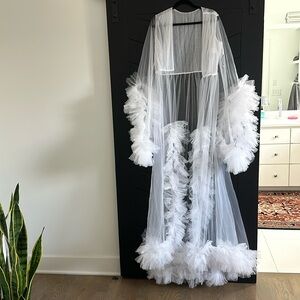 Dramatic white bridal robe